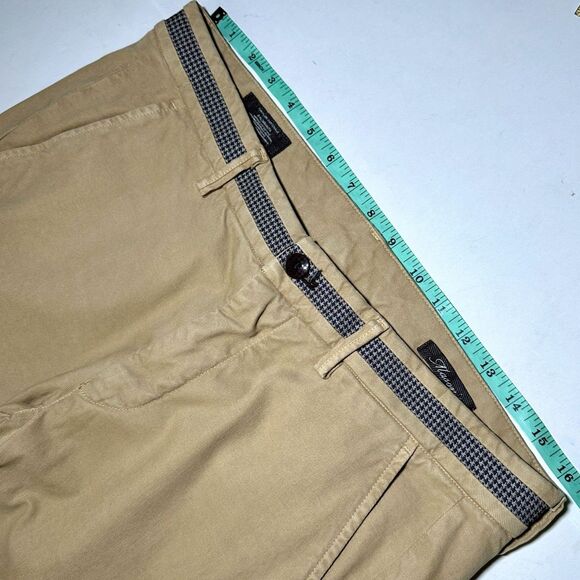 Mason's Luxury Tan Slim Fit Chinos EU Sz 48 32x29 Cotton Stretch Houndstooth - Picture 11 of 16